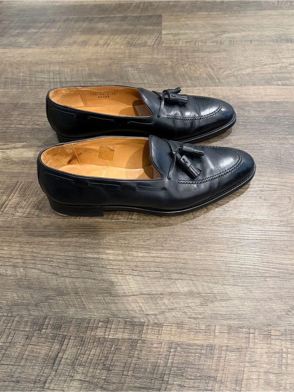 J. Fitzpatrick Black Tassel Loafers for Men
